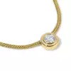 3ct Round Cut Bezel Set White Sapphire Woven Chain Necklace