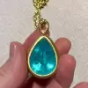20ct Pear-shaped Paraiba Matte Pendant Necklace