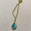 20ct Pear-shaped Paraiba Matte Pendant Necklace