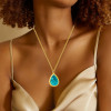 20ct Pear-shaped Paraiba Matte Pendant Necklace