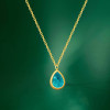 20ct Pear-shaped Paraiba Matte Pendant Necklace