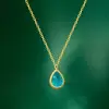 20ct Pear-shaped Paraiba Matte Pendant Necklace