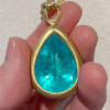 20ct Pear-shaped Paraiba Matte Pendant Necklace