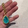 20ct Pear-shaped Paraiba Matte Pendant Necklace