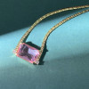 16ct Radiant Cut Blue/Green/Pink Sapphire Pendant Necklace