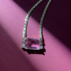 16ct Radiant Cut Blue/Green/Pink Sapphire Pendant Necklace