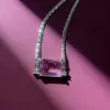 16ct Radiant Cut Blue/Green/Pink Sapphire Pendant Necklace