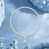 13ct Pear Cut White Sapphire Statement Necklace