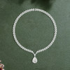 13ct Pear Cut White Sapphire Statement Necklace