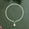 13ct Pear Cut White Sapphire Statement Necklace