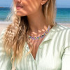 66ctw Emerald Cut Multicolor Sapphire Statement Necklace