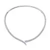 9ctw White Sapphrie Paved Snake inspired Collar Necklace