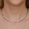 9ctw White Sapphrie Paved Snake inspired Collar Necklace
