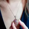 5ctw Multicolor Sapphire Paved Ball Pendant Necklace