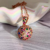 5ctw Multicolor Sapphire Paved Ball Pendant Necklace