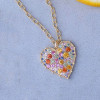 6ctw Multicolor Sapphire Rainbow Heart Pendant Necklace