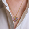 6ctw Multicolor Sapphire Rainbow Heart Pendant Necklace