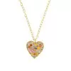 6ctw Multicolor Sapphire Rainbow Heart Pendant Necklace