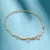 8ctw Round Cut Wave Modern Torque Necklace