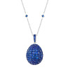 30ctw Invisibly-set Blue Sapphire/Ruby Egg Pendant Necklace