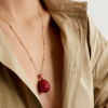 30ctw Invisibly-set Blue Sapphire/Ruby Egg Pendant Necklace