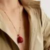 30ctw Invisibly-set Blue Sapphire/Ruby Egg Pendant Necklace