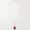 30ctw Invisibly-set Blue Sapphire/Ruby Egg Pendant Necklace