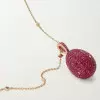 30ctw Invisibly-set Blue Sapphire/Ruby Egg Pendant Necklace
