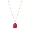 30ctw Invisibly-set Blue Sapphire/Ruby Egg Pendant Necklace