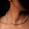 6ctw Two Row Round Cut Paved Torque Choker Necklace