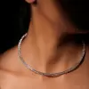6ctw Two Row Round Cut Paved Torque Choker Necklace