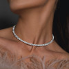 6ctw Two Row Round Cut Paved Torque Choker Necklace