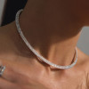6ctw Two Row Round Cut Paved Torque Choker Necklace