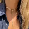 30ctw White Sapphire Paved Paperclip Chain Necklace