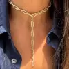 30ctw White Sapphire Paved Paperclip Chain Necklace