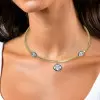 11ctw Oval Cut Vintage Pendant Torque Necklace
