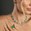 49ctw Cushion Cut Emerald Cluster Statement Necklace