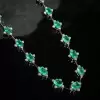 49ctw Cushion Cut Emerald Cluster Statement Necklace