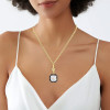 5.6ct Asscher Cut Two Tone Pendant Necklace