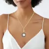 5.6ct Asscher Cut Two Tone Pendant Necklace