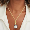 5.6ct Asscher Cut Two Tone Pendant Necklace