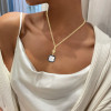 5.6ct Asscher Cut Two Tone Pendant Necklace