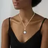 5.6ct Asscher Cut Two Tone Pendant Necklace
