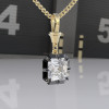5.6ct Asscher Cut Two Tone Pendant Necklace