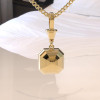 5.6ct Asscher Cut Two Tone Pendant Necklace