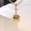 5.6ct Asscher Cut Two Tone Pendant Necklace