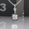 5.6ct Asscher Cut Two Tone Pendant Necklace