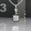 5.6ct Asscher Cut Two Tone Pendant Necklace