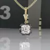 5.6ct Asscher Cut Two Tone Pendant Necklace