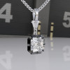 5.6ct Asscher Cut Two Tone Pendant Necklace
